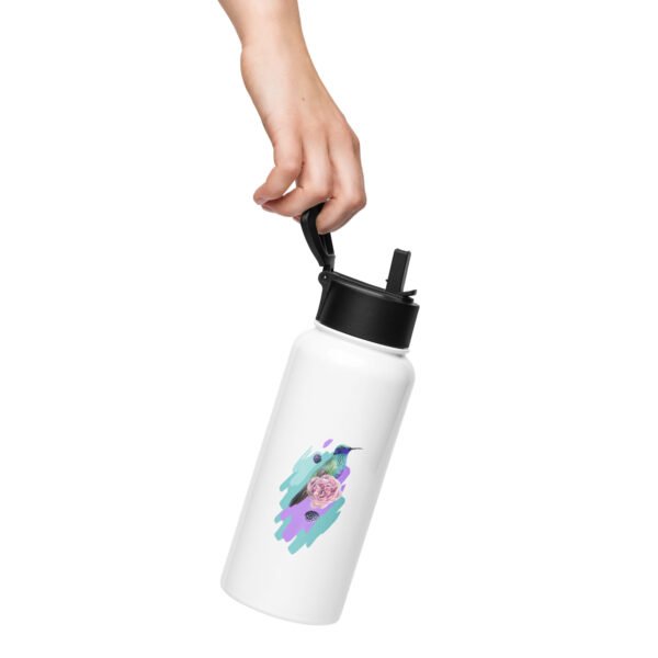 Stainless steel water bottle with a straw lid - Image 2